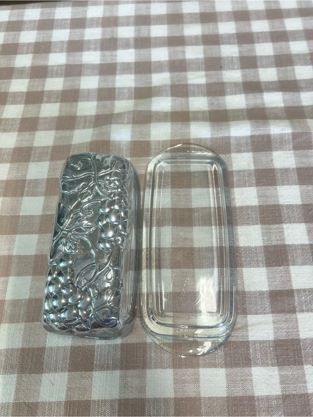 Butter dish Arthur court aluminum and glass decor kitchen storage